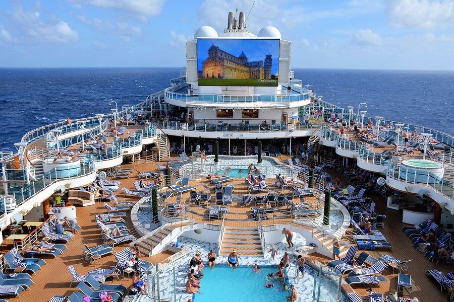 Picture of a cruise ship deck that may have felons aboard.