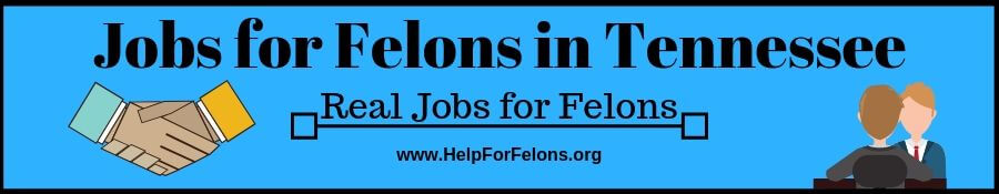 Image of a job interview and the caption "jobs for felons in Tennessee."