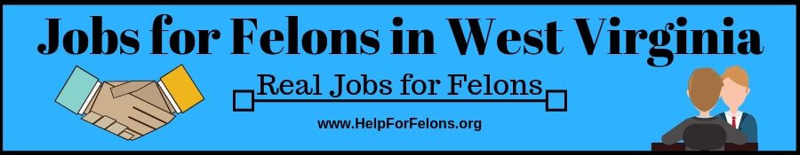 Image of a felon shaking hands with employer. The caption reads "jobs for felons in west virginia, real jobs that you can get, helpforfelons.org."