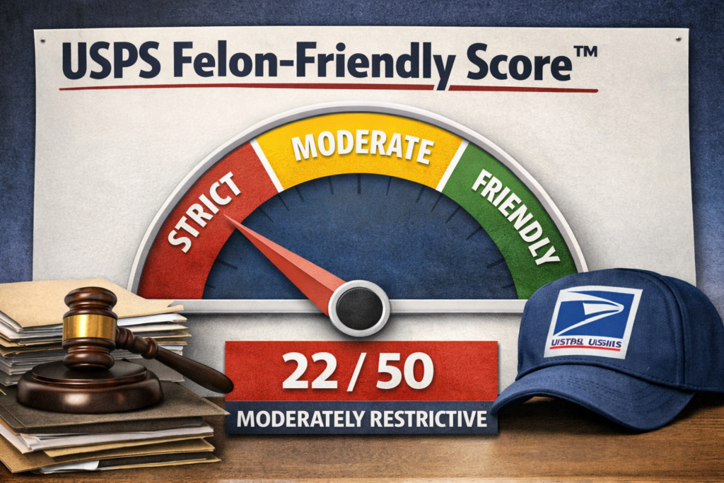 Image of a felon friendly score for USPS jobs.