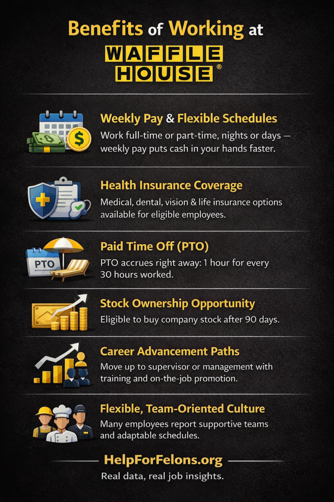 Waffle House Info graphic showing benefits of felons working their.