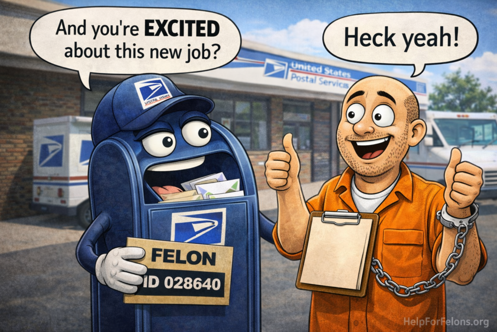 Image of a felon being hired by usps.