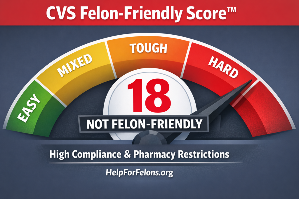 CVS felon friendly meter reading 18 of 50. Not felon friendly.